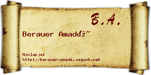 Berauer Amadé névjegykártya